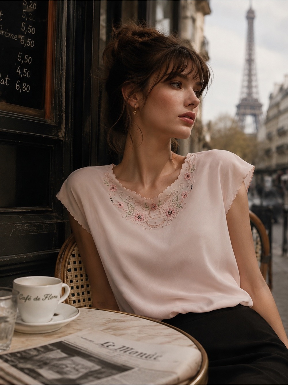 Vintage Sheer Embroidered Pink Blouse Romantic Coquette Fairycore Best Fit S